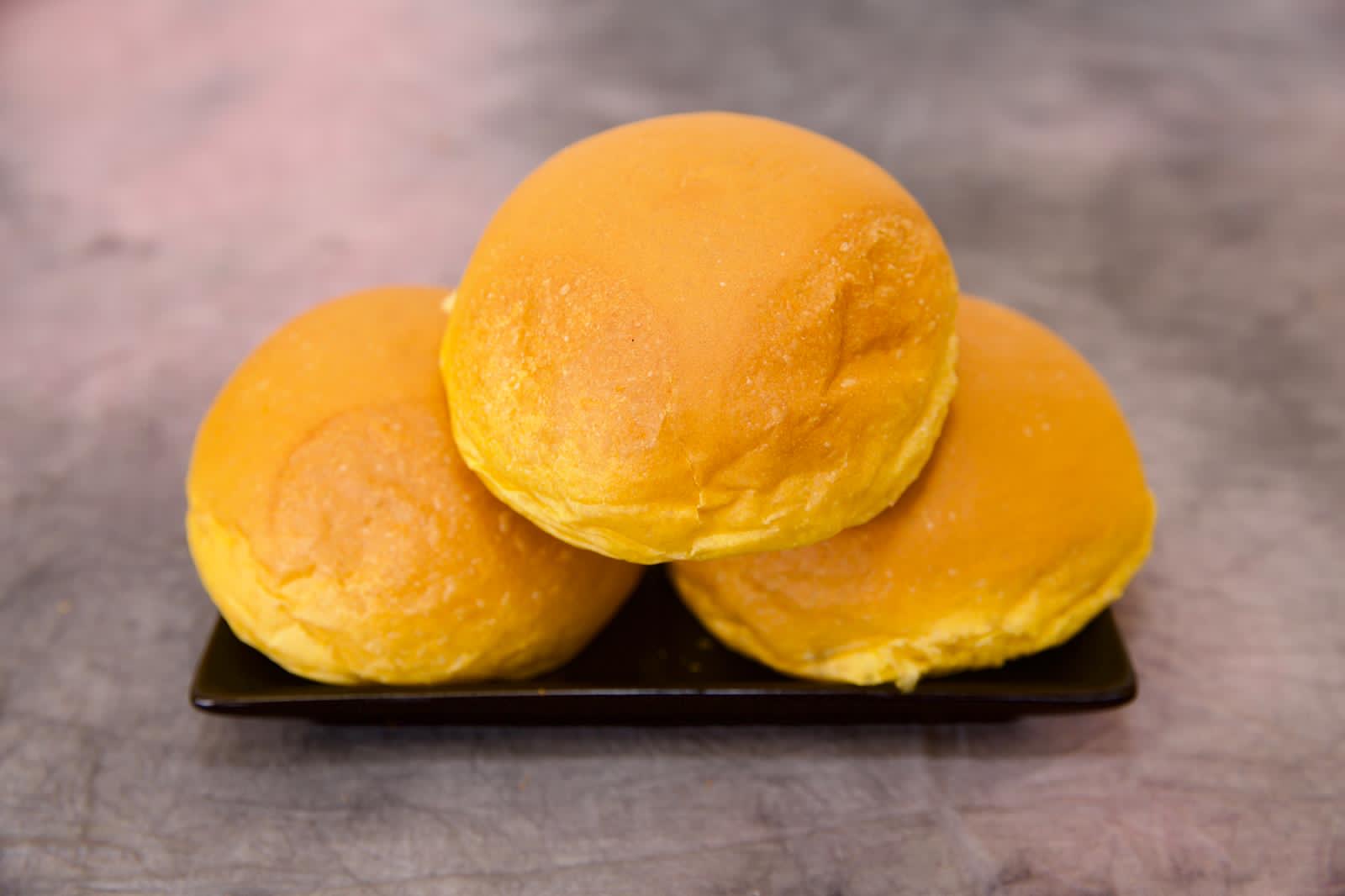 Glazed sweet bun from the bakery counter