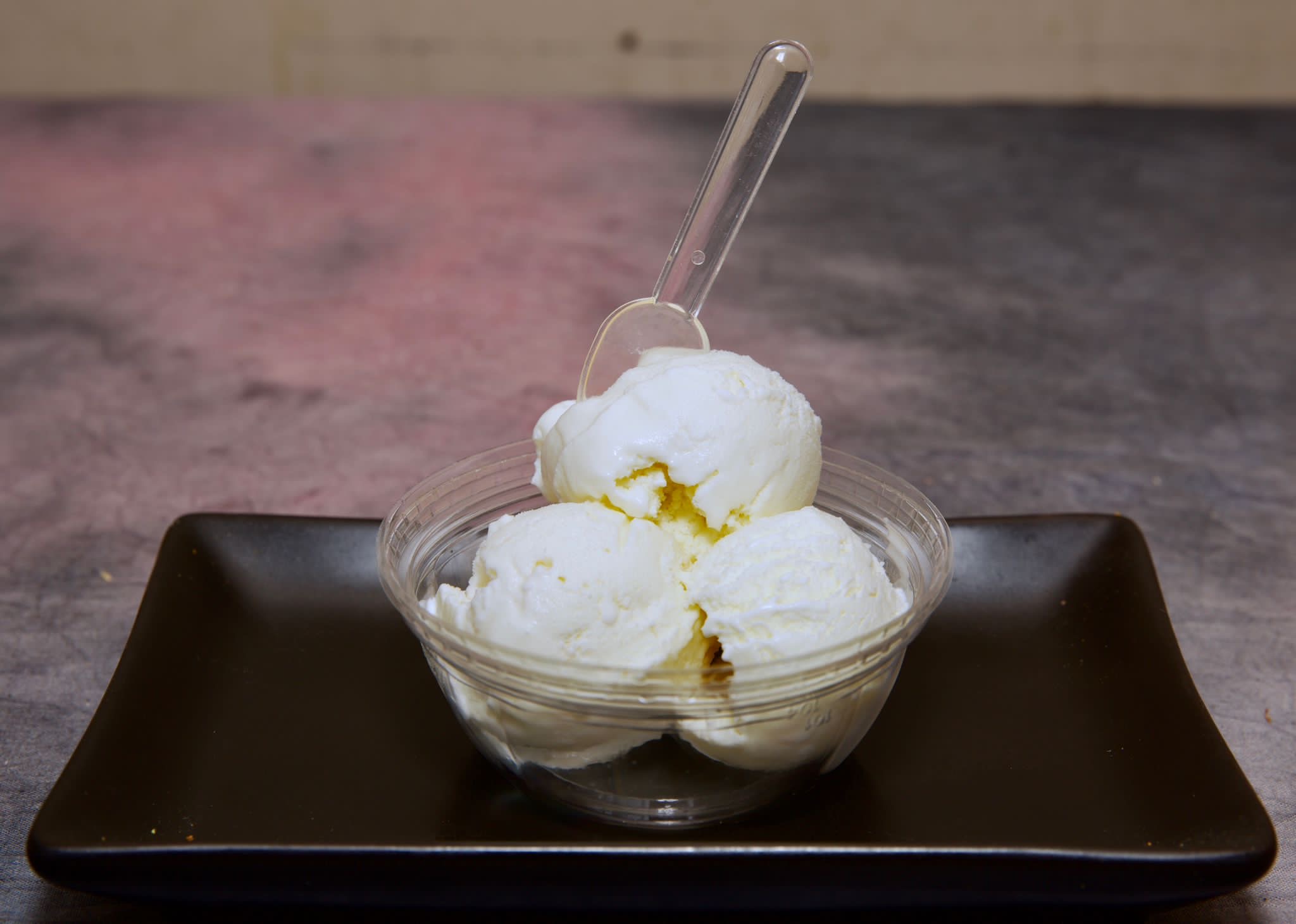 Scoops of vanilla ice cream