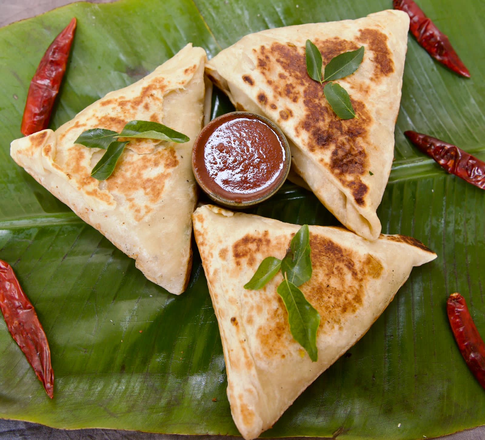 Vegetable rotti filled with seasoned potato and vegetables